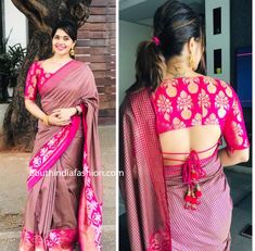 Trendy Blouse Designs For Silk Sarees, Saree Bluse, Indian Blouse Designs, Blouse Lehenga, Sari Design, Pattu Saree Blouse Designs