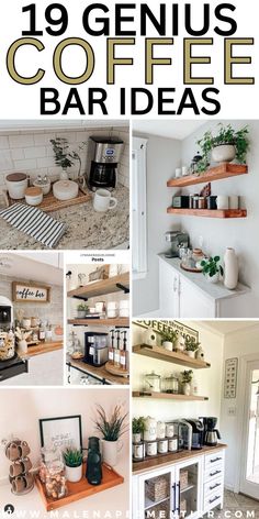 coffee bar ideas Coffee Essentials, Coffee Bar Design, Perfect Cup Of Coffee, Coffee Bars In Kitchen, Small Shelf