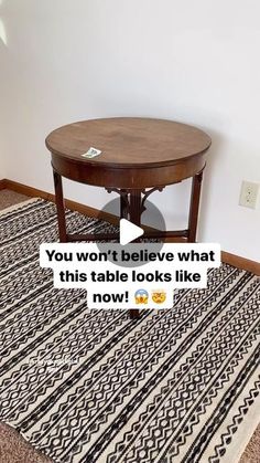 a coffee table sitting on top of a rug