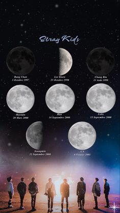 the moon phases are shown in this poster