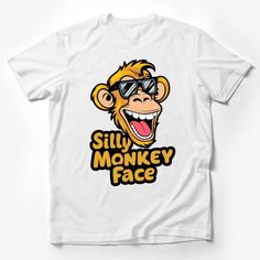 Funny Monkey Face T-Shirt, Unisex Cartoon Animal Tee, Silly Monkey Expression Graphic Shirt, Casual Wear for Monkey Lovers Male T-Shirt Custom graphic T-Shirt.Customize your color Silly Monkey, Nerdy Shirts, Funny Monkey, Monkey Face, Fashion Typography, Men's Vintage Style, Monkeys Funny, Casual Summer Shirts, Friends Shirt