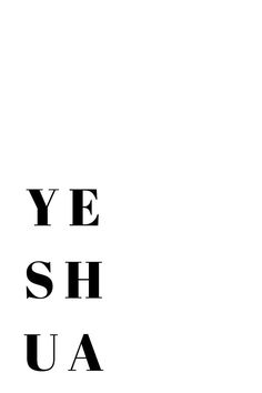 the words yesh ua are in black and white letters on a white background