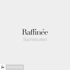 the word raffinee is displayed in black and white, with an image of a bird