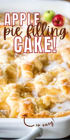 Apple pie filling cake in baking pan Apple Pie Filling Cake, Pie Filling Cake, Filling Cake