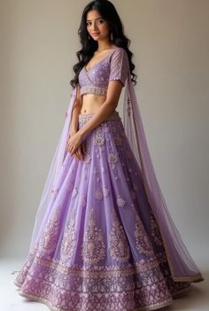 Make a statement with this regal purple lehenga, crafted for weddings, receptions, and festive celebrations. With its luxurious color and detailed embroidery, this lehenga brings a royal touch to your look. Perfect for anyone who loves a blend of tradition and sophistication. Save for ultimate wedding outfit inspiration! #PurpleLehenga #RoyalLook #WeddingFashion #IndianAttire #LehengaLove #LehengaDesigns #LehengaInspo #BridalLehenga #WeddingLehenga #LehengaFashion #TraditionalLehenga #IndianLehenga #EthnicWear #DesiFashion #LehengaCholi #FestiveLehenga #DesignerLehenga #LehengaDiaries #LehengaCollection Purple Lehanga Outfit, Aishwarya Rai Lavender Lehenga, Long Indian Dresses, Light Purple Lehenga, Purple Lengha, Trendy Bridal Lehenga, Trending Lehenga Designs, Lilac Outfits