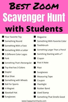 the best zoom scavenger hunt with students to help them learn how to use it