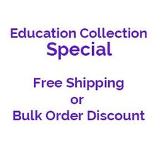 an advertisement with the words, education collection special free shipping or bulk order discount