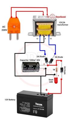 the wiring diagram for an automatic battery charger