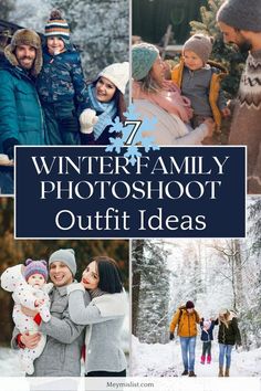 winter family photoshoot with text overlay