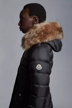 Black Hirmafur Long Down Jacket - Long Down Jackets for Women | Moncler US Luxury Parka With Faux Fur Trim, Luxury Hooded Faux Fur Outerwear, Luxury Mink Outerwear For Cold Weather, Luxury Mink-colored Outerwear For Cold Weather, Luxury Puffer Jacket With Faux Fur Lining, Designer Winter Outerwear With Faux Fur Lining, Luxury Hooded Outerwear With Faux Fur Lining, Moncler Puffer Jacket, Moncler Jacket Women