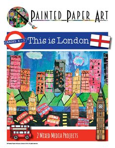 this is london mixed media projects paper art book with pictures of the city and busses