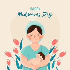 a woman holding a baby in her arms with the words happy mother's day