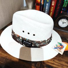 New With Tag . Smoke Free Home White Casual Fedora For Outdoor, Casual White Fedora For Outdoor, White Casual Panama Hat For Outdoor, Casual Flat Brim Panama Hat, Casual Panama Hat With Flat Brim, Casual White Panama Hat For Outdoor, Casual Panama Hat With Flat Bill For Travel, Casual White Brimmed Fedora, Casual Vacation Hat With Flat Bill