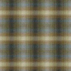 a brown and blue plaid fabric