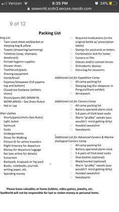 the packing list is shown in this screenshote screen shot, and it appears to be filled with information