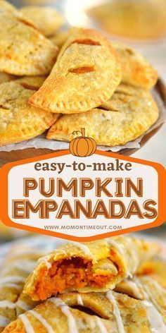 easy to make pumpkin empanadas with the title overlay