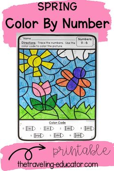 the spring color by number activity for kids