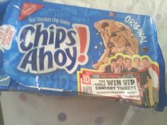 a bag of chips ahoy is sitting on the floor