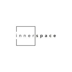 the innerspace logo is shown in black and white, with a square at the center