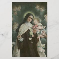 a painting of the virgin mary holding a child