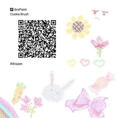 an image of a qr code with flowers and rabbits