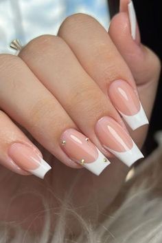 French Tip Nails Acrylic White, French Tips On Real Nails, Simple Nail Ideas French Tips, Long Professional Nails, White French Tip Acrylic Nails Short, White Nails Ideas Simple, White Nails Ideas Coffin, Simple Acrylic Nails Coffin, Simple White Acrylic Nails