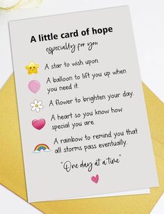 a little card of hope for someone special