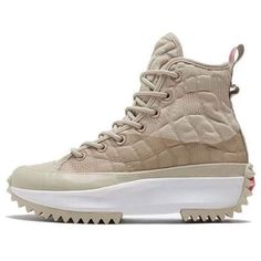 Converse Run Star Hike High 'Khaki' 170440C (SNKR/Retro/Casual/Unisex/High Top/Colorblock) Run Star Hike High Top, White Canvas Shoes, Converse Run Star Hike, Converse Run, Run Star Hike, Converse Run Star, High Top Trainers, White Converse, Converse Sneakers