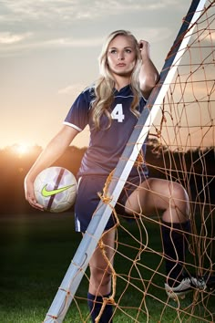 soccer player, senior pictures soccer player, girls senior pictures soccer, girls senior pictures soccer players pose ideas Senior Pictures Soccer Poses, Soccer Goalie Pictures, Senior Girl Soccer Portraits, Posed Soccer Pictures, Senior Soccer Photoshoot, Soccer Sports Photography, Individual Soccer Picture Poses, Soccer Photo Poses, Soccer Graduation Pictures