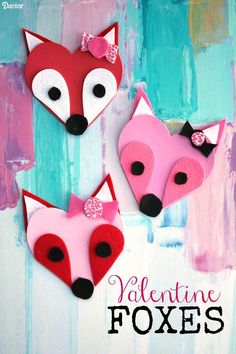 valentine fox craft for kids to make with paper machs and glue on the back