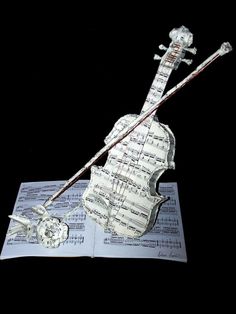 the violin is made out of sheet music