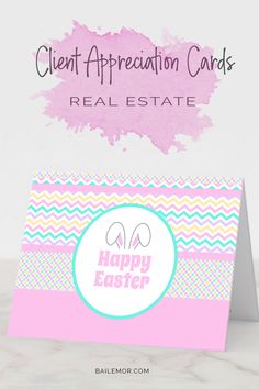 a card with the words happy easter on it and an image of a bunny face