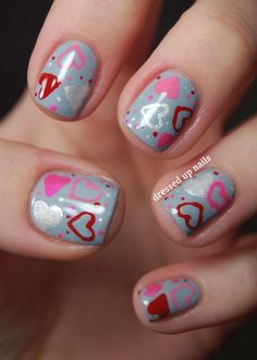 Dressed Up Nails shared this nail art look Heart Nail Designs, Valentine Nail Art, Romantic Nails, Heart Nail, Heart Nail Art, Nail Designs Valentines, Nail Candy