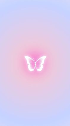 a pink and blue background with a white butterfly