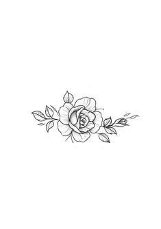 a black and white drawing of a flower