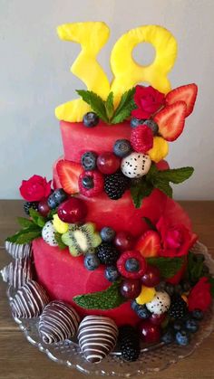 a cake made to look like it has fruit on top