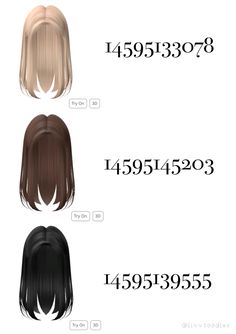 roblox hair codes Roblox Hair Ideas, Berry Avenue Black Hair Codes, Brown Hair Roblox Id, Brown Hair Id, No One Noticed, Bloxburg Outfits