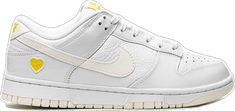 Nike Dunk Low Yellow, Heart Sneakers, Yellow Heart, Nike Dunk Low, Dunk Low, Nike Dunk, Nike Dunks, Sneakers White, Nike