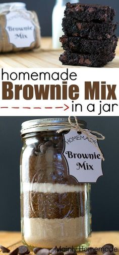 homemade brownie mix in a jar