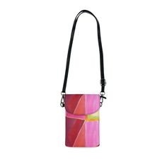 Pink Mauve Red Geometric Pattern Crossbody Cell Phone Wallet Purse - Bags Red Rectangular Phone Bag With Detachable Strap, Red Rectangular Phone Bag With Adjustable Strap, Pink Crossbody Phone Bag For Travel, Red Phone Shoulder Bag With Adjustable Strap, Red Crossbody Phone Bag, Red Shoulder Phone Bag With Adjustable Strap, Red Portable Crossbody Phone Bag, Red Phone Bag With Removable Pouch, Pink Phone Bag With Adjustable Strap For On-the-go