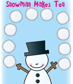 a snowman makes ten with circles around it