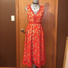 Bnwt Gianni Bini High Quality Dress Sz Sm Very Well Made Lace Sundress For Parties, Lace Party Sundress, Lace Sundress Maxi Dress For Parties, High Quality Dress, Gianni Bini, Very Well, Womens Dresses, High Quality, Red