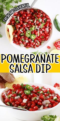 This pomegranate salsa is a winning football snack, combining sweet, tangy flavors that pair perfectly with chips, nachos, or grilled foods. pomegranate recipes, Football Party Dips Appetizers, Game day dips football season, Football dips