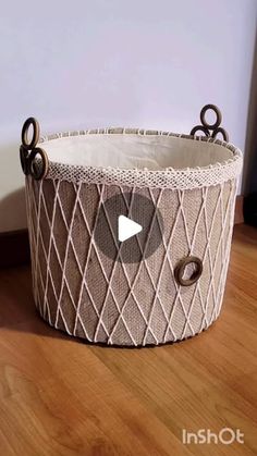 a basket that is sitting on the floor