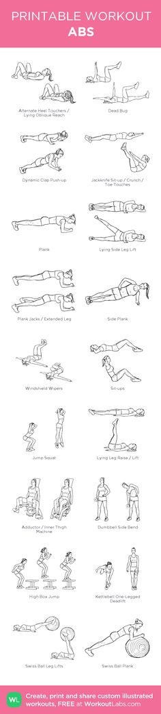 the printable workout poster shows how to do an exercise with your hands and feet