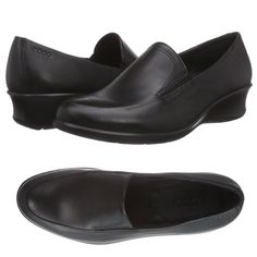 Nwb Ecco Felicia Black Leather Slip On Comfort Wedge Loafers The Ecco Felicia Slip On Loafer Is A Classic Black Leather High Front, Ideal For Office Use And A Casual Meet With Friends. Manufactured With Foot Health In Mind, The Removable Ecco ‘Comfort Fibre’ Insole Has A Breathable Anti-Bacterial Foam Layer Beneath Its Leather Lining. The Ideal Insert For A Hygienic Footwell. The Outsole Is Made From A Lightweight Formed Pu Material, Which Improves Cushioning And Increases Flexibility. Helped By Black Slip-ons With Rubber Sole For Work, Elegant Black Slip-ons With Ortholite Insole, Synthetic Closed Toe Slip-ons For Work, Synthetic Closed Toe Slip-ons For Office, Synthetic Leather Shoes With Rubber Sole For Work, Wedge Heel Loafers For Work, Black Flat Heel Slip-ons For Work, Synthetic Leather Shoes With Removable Insole For Work, Casual Wedge Heel Loafers For Office