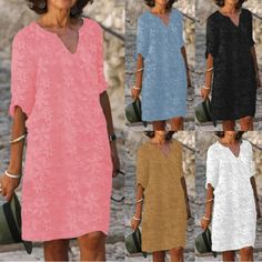 Top Seller for Womens Ladies Summer Short Sleeve Dress Holiday V Neck Boho Sundress Plus Si ?, Fashion Women's Dresses Casual Mid-length Dress For Beach, Casual Mid-length Beach Dress, Mid-length Sundress For Beach, Mid-length Sundress For The Beach, Casual Mid-length Sundress For Vacation, Boho Sundress, Womens Summer Shorts, Top Seller, Short Sleeve Dress