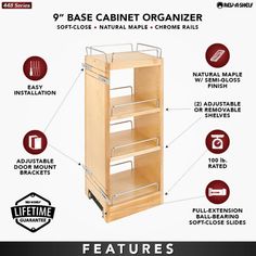 the contents of a wooden cabinet with instructions on how to use it and what to put them in