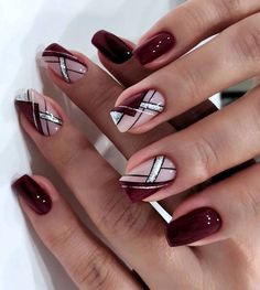 Warning: These nail art ideas may cause extreme jealousy and an overwhelming desire to promptly schedule your next appointment at the salon! So, if you’re not prepared to have the most enviable nails in town, it may be best to turn back now. . Nail Designs Cool, Maroon Nail Designs, Maroon Nail, Fancy Nail Art, Kids At Heart, Maroon Nails, Manicure Nail Designs, Trendy Nail Art Designs