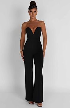 Jordi is all about the sleek glamour, cut from our ultra luxe stretch crepe to hug the body for a super cinched, curve defining fit. With a strapless, plunge neckline, the jumpsuit is complete with wide legs. Style yours with a sleek knot, heeled mules and a chic mini bag. 



Colour: Black.

Premium stretch crepe.

Hugs the body.

Plunge neckline.

Strapless.

Wide legs.

Full length.

Model is an XS and is wearing an XS.

 Size: XS, S, M, L, XL, XXL Babyboo Fashion, Homecoming Dresses Corset, White Dress Spring, Midi Dress Wedding Guest, Long Sleeve Homecoming Dresses, Overall Jumpsuit, Homecoming Dresses Long, Maxi Dress Sale, Popular Dresses